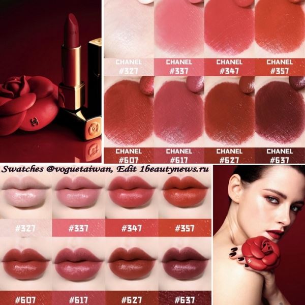 Свотчи новых губных помад Chanel Rouge Allure Camelia Spring 2020 — Swatches